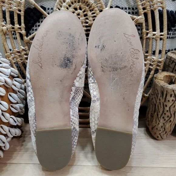 Sam Edelman Felicia Ballet Flats Snake Print Leather Career Comfort Womens 8.5M - Picture 9 of 13